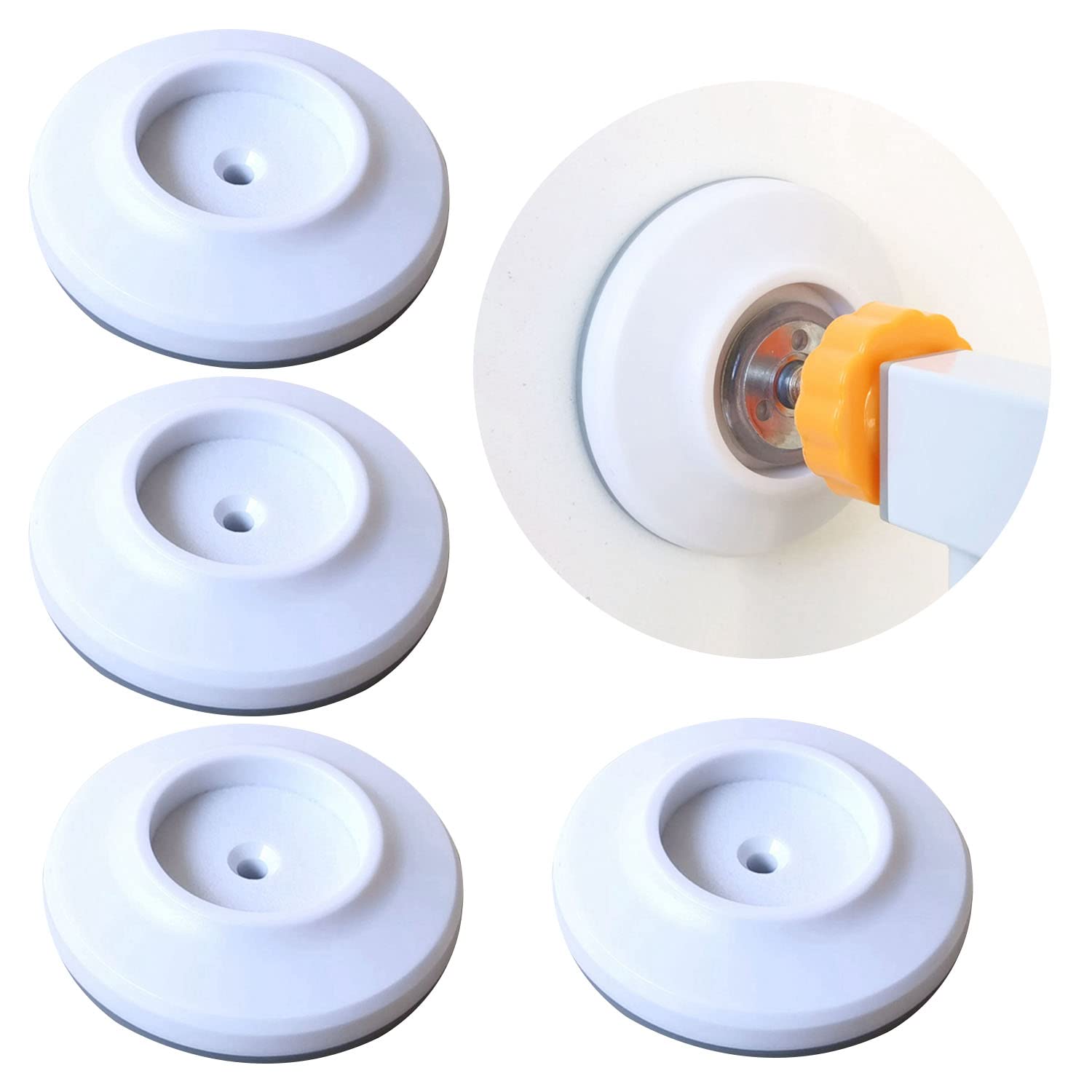 4 Pcs Baby Gate Extension Safety Baby Gate Wall Protector No Drill Wall Protector for Stairs Wall Saver for Baby, Pet, Stair, Door, Wall Surface Safety(Round)