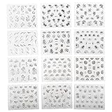 MSmask Lovely 24 Sheets 3D White Flower Manicure Nail Art Sticker Tips Decoration