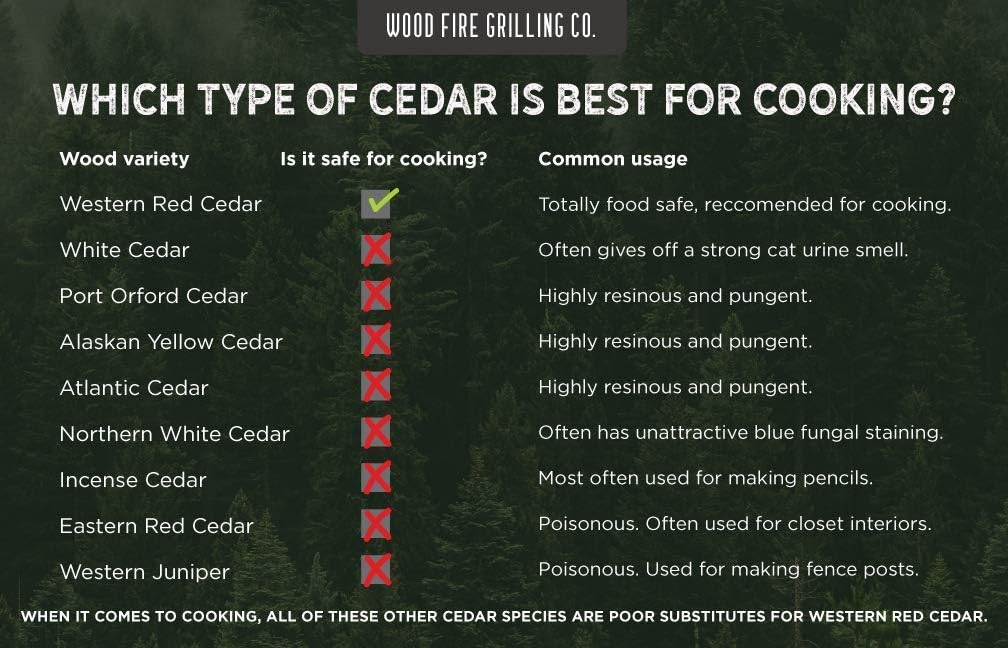 12 Cedar Grilling Planks for Salmon and More + 2 Hardwood Planks (Alder) : Garden & Outdoor