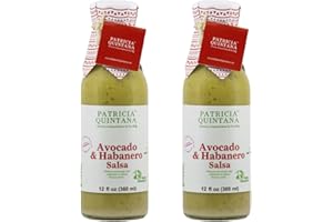 Patricia Quintana Avocado & Habanero Salsa - Authentic Artisanal Mexican Ingredients, Made with Keto Friendly Virgin Avocado Oil. Perfect topping to your tacos, burritos, enchiladas or other favorite food (12 oz, 2 Bottles)