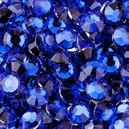 MajorCrafts 2000pcs 5mm ss20 Flat Back Resin Rhinestone Embellishment Gems (Sapphire Blue C36) — image 1