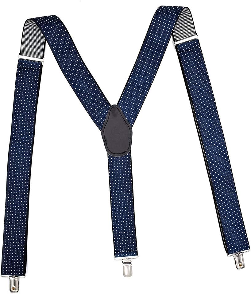 Mens Suspenders Daffnis Adjustable Y-Back Elastic Straps with Strong Clips