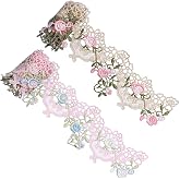 GORGECRAFT Floral Boho Lace Trim - 5 Yards, 3.2" Wide Black Flower Embroidery Applique For DIY Crafts - View #9