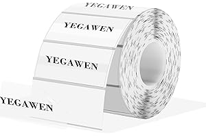 YEGAWEN Transparent Clear Thermal Labels, 2 x 1 Inch Printable Transparent Stickers for Small Businesses, Logo Design- Self-Adhesive Direct Thermal Labels- 200 Sheets