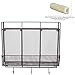 Country Rustic Large Wall Mounted Metal Wire Mesh 3 Compartment / 3 Hook Organizer Storage Rack