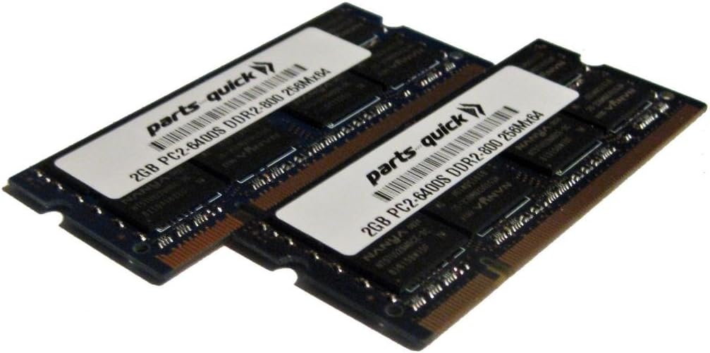 4GB Kit (2GB X 2) Memory Upgrade for Dell Latitude E6400 XFR DDR2 PC2-6400 800MHz 200 pin SODIMM RAM (PARTS-QUICK Brand)