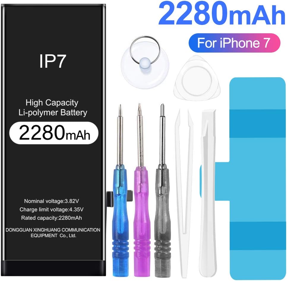 Rommisie 2280mAh Battery for iPhone 7 Battery Replacement, high Capacity, Polymer Lithiumion, Equipped with a Full Set of Professional Maintenance Kits, adhesives and Instructions - Two-Year Warranty: Home Audio & Theater