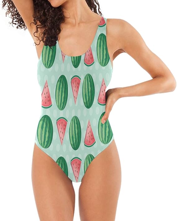 Amazon トロピカルグリーンスイカ水着 ワンピース 水着 モノキニ ビーチウェア 女性 キッズ ティーンガールズ 用 水着 通販