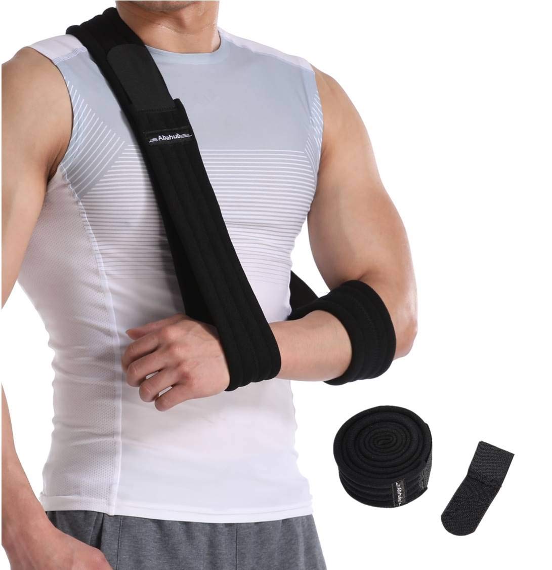 Abahub Arm Sling for Men and Women, Black Arm Sling for Shoulder, Arm Sling Strap, Immobolizing Arm Sling for Men and Women,Mens and Womens Immobilizing Arm Sling Strap for Shoulder