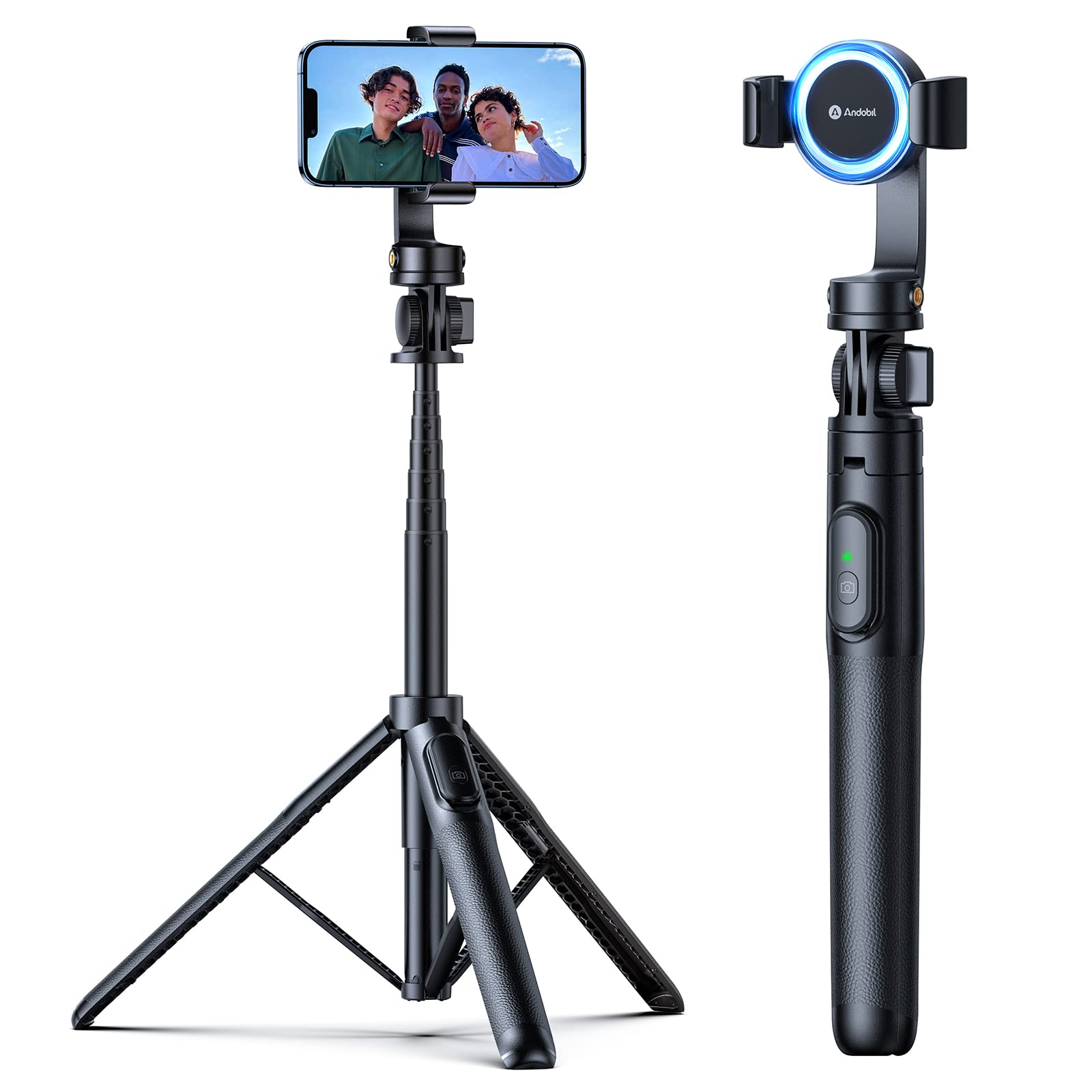 andobil MagStick Selfie Stick Tripod Compatible with MagSafe [Redefined Phone Tripod] 63.5