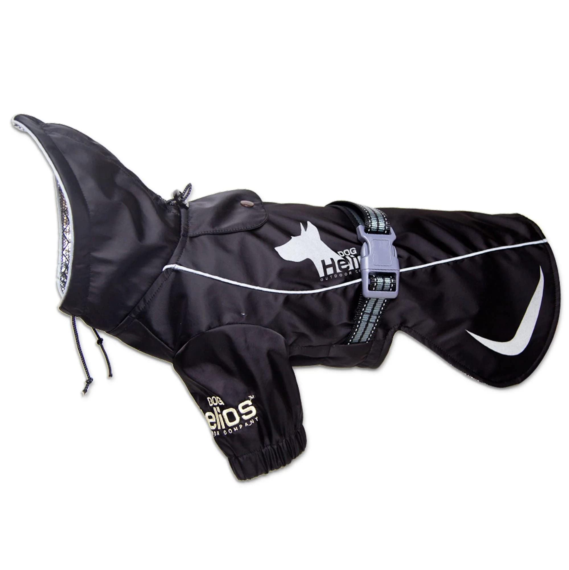 Photo 1 of Dog Helios 'Ice-Breaker' Extendable Hooded Dog Coat w/ Heat Reflective Tech, Large, Black new but hairy