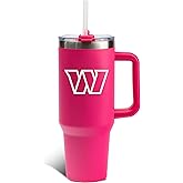 The Memory Company Officially Licensed NFL 40oz Game Day Tumbler - Double Wall Insulated Stainless Steel Travel CupPink, Football Fan Drinkware with Leak-Proof Lid, For Hot & Cold Beverages