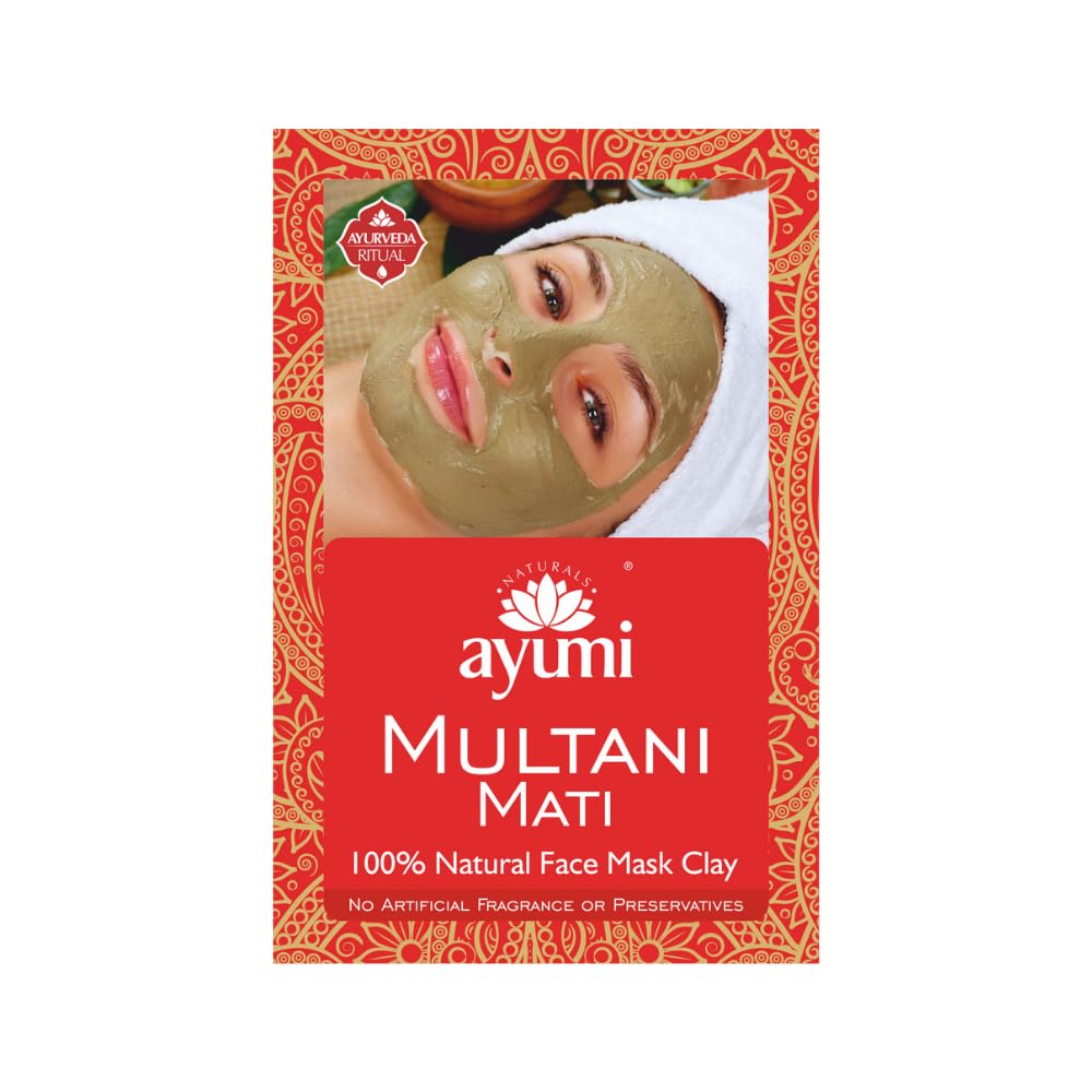 Ayumi Multani Mitti Powder for Face Masks Skincare |Natural Skin BrighteningMask | Deep Cleansing Mask | Indian Healing Clay Facial Mask | Bentonite Clay Organic Powder for FaceCare | 100g