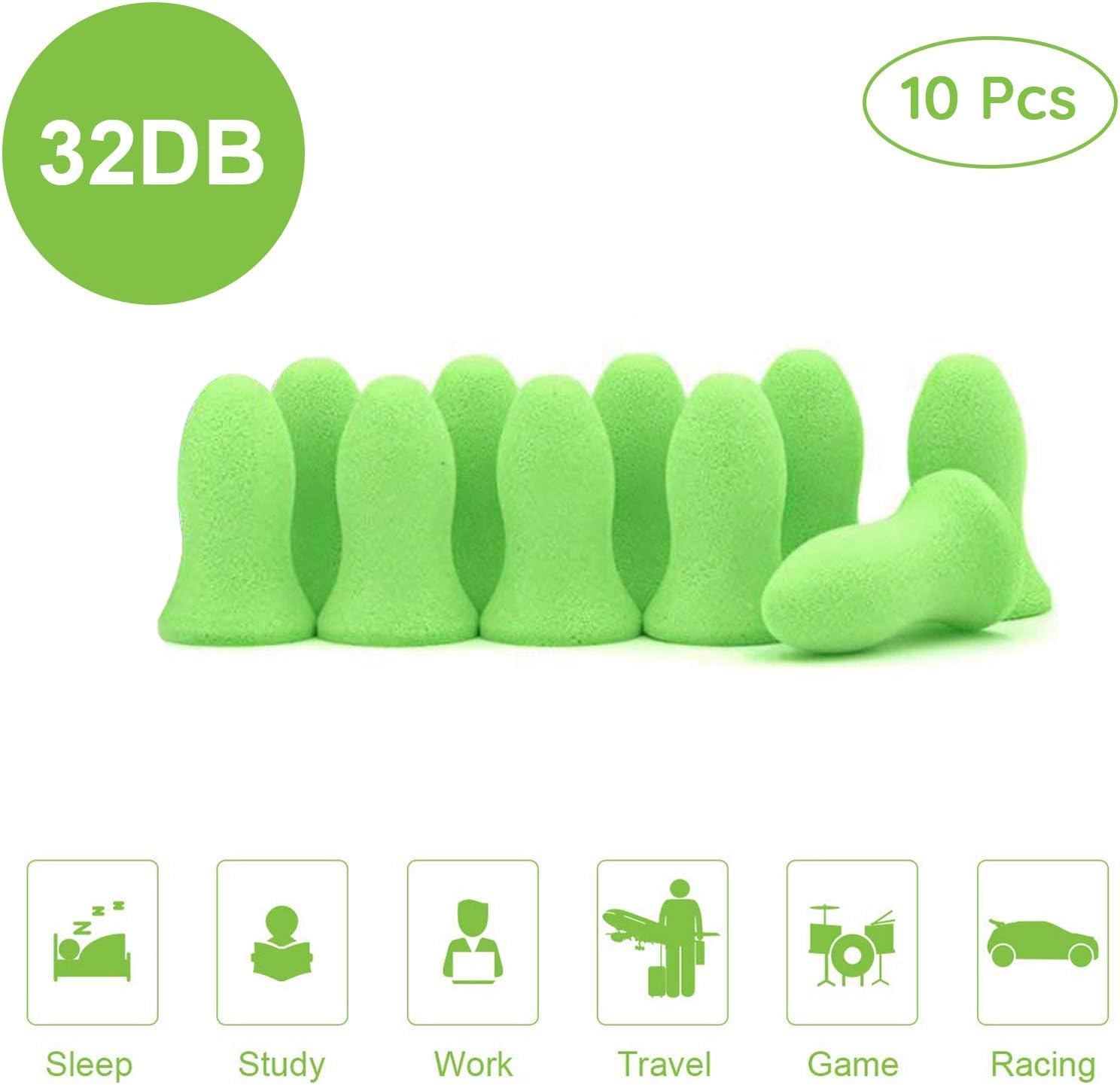 Boule Quies 5 Paires, Boule Quies Sommeil,Éponge Bouchon Doreille Anti Bruit 32DB pour