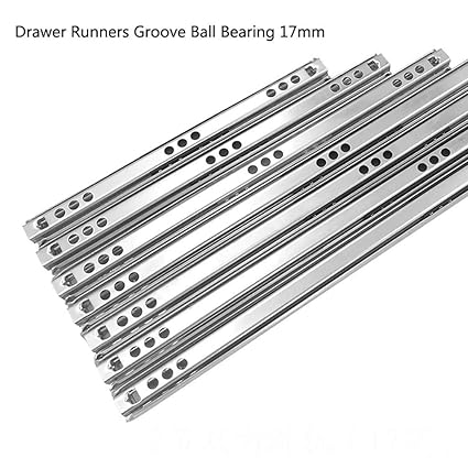 1 Pair Zinc Plated Steel Drawer Slides Drawer Runners Groove Ball