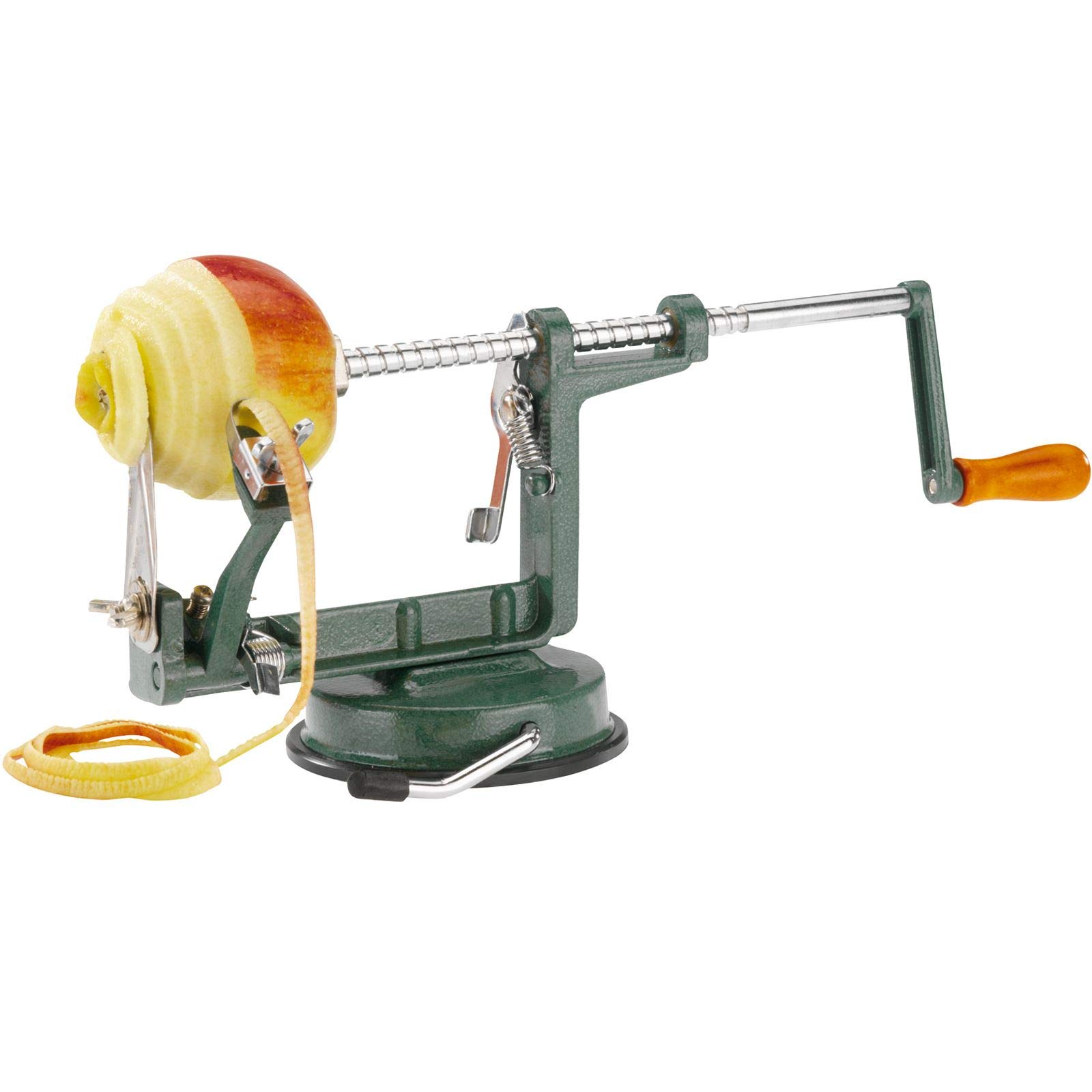 Westmark Apple Peeler/Cutter/Corer With Suction Base, 30.5 X 10.5 X 13 Cm, Stainless Steel/Aluminium, Apfeltraum, Green/Silver, 11442260