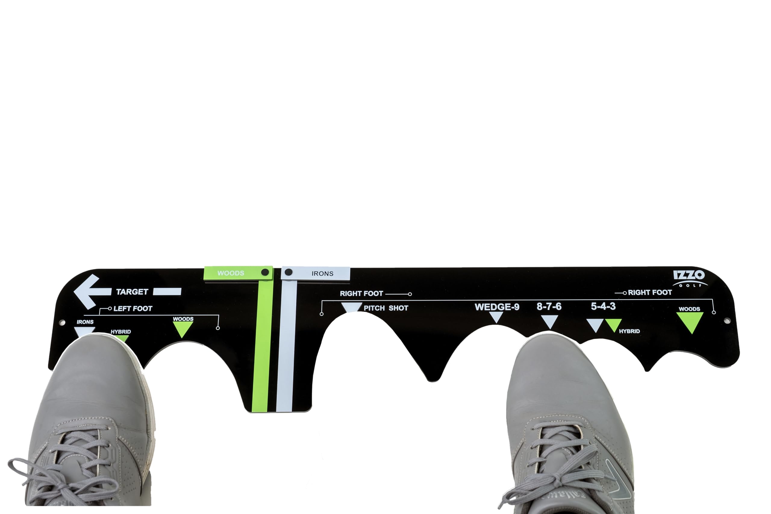 Izzo Golf Sure Stance Ball Position Trainer Right Handed - Golf Training aid Hitting mat to Improve Your Stance, Golf Swing Training aid