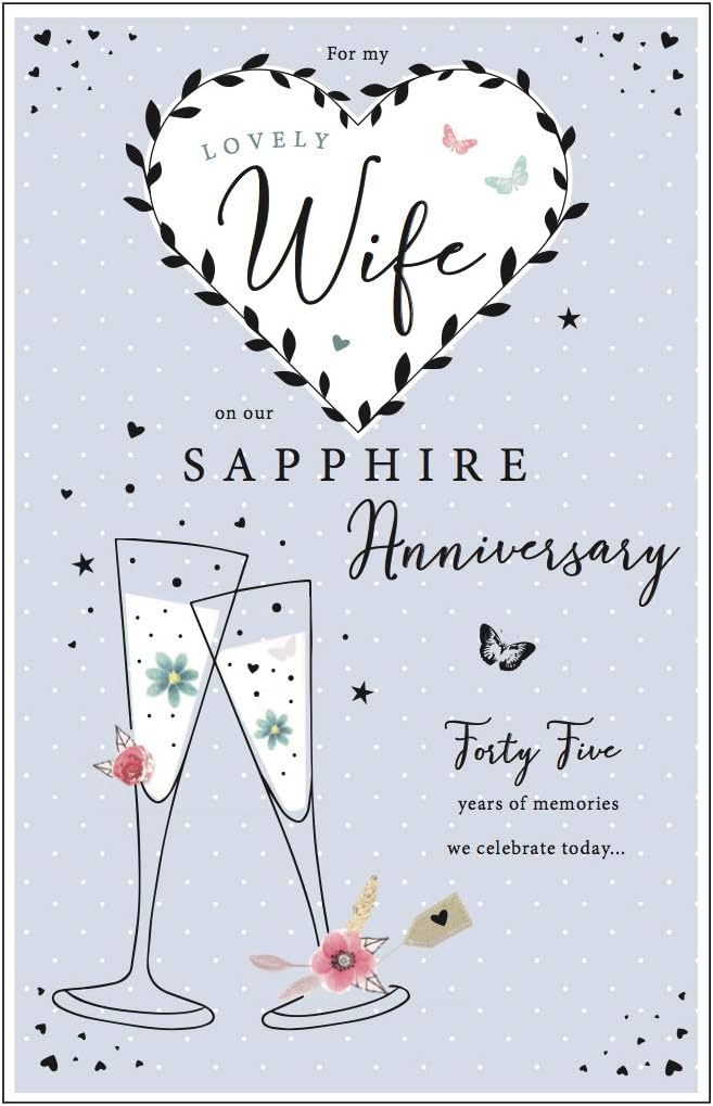 For my Wonderful Wife On Our Sapphire Wedding Anniversary Card – BigaMart