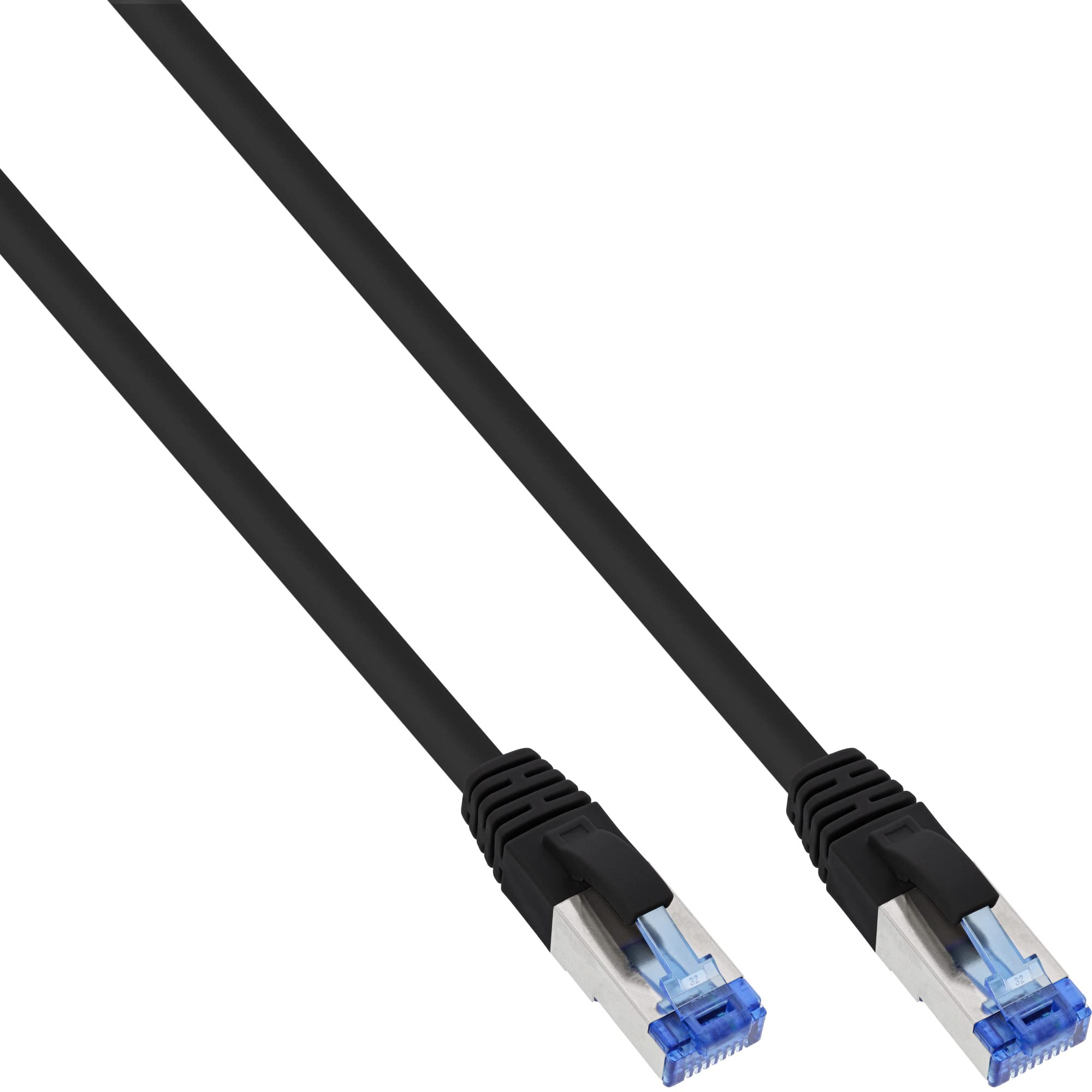 InLine® Patch Cable S/FTP (PiMf), Cat.6A, 500MHz, Halogen-, Copper, Black, 15 m