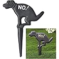 Aebor No Dog Pooping Solid Cast Iron Yard Sign, Grass Lawn Garden Decoration, 7.8" x 10.6" Cast Iron No Pooping Dog Signs,Black