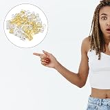 ALLY-MAGIC 50PCS Hair Beads Braids Jewelry Rings Metal Cuffs 25 Silver 25 Gold view 5