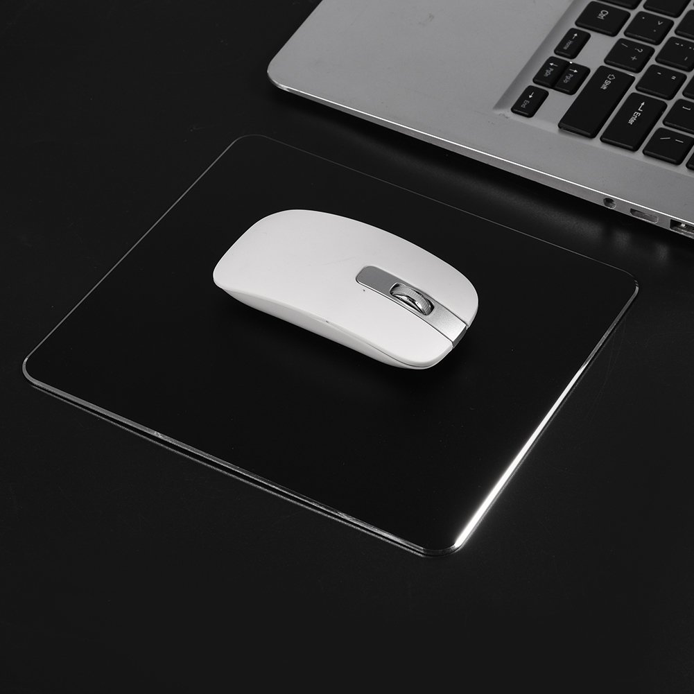 Tonysa Aluminum Alloy Non-slip Gaming Mouse Pad Mat Double Sided Accurate Control Mousepad for PC(Black)