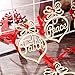 SATINIOR 18 Pieces Christmas Wooden Ornaments Tree Hanging Tags Wooden Hollow Letter Decorations