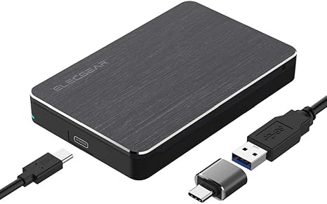 ElecGear USB C 3.1 Gen2 Estuche para Disco Duro Externo de 2.5 de 7mm a 15mm,