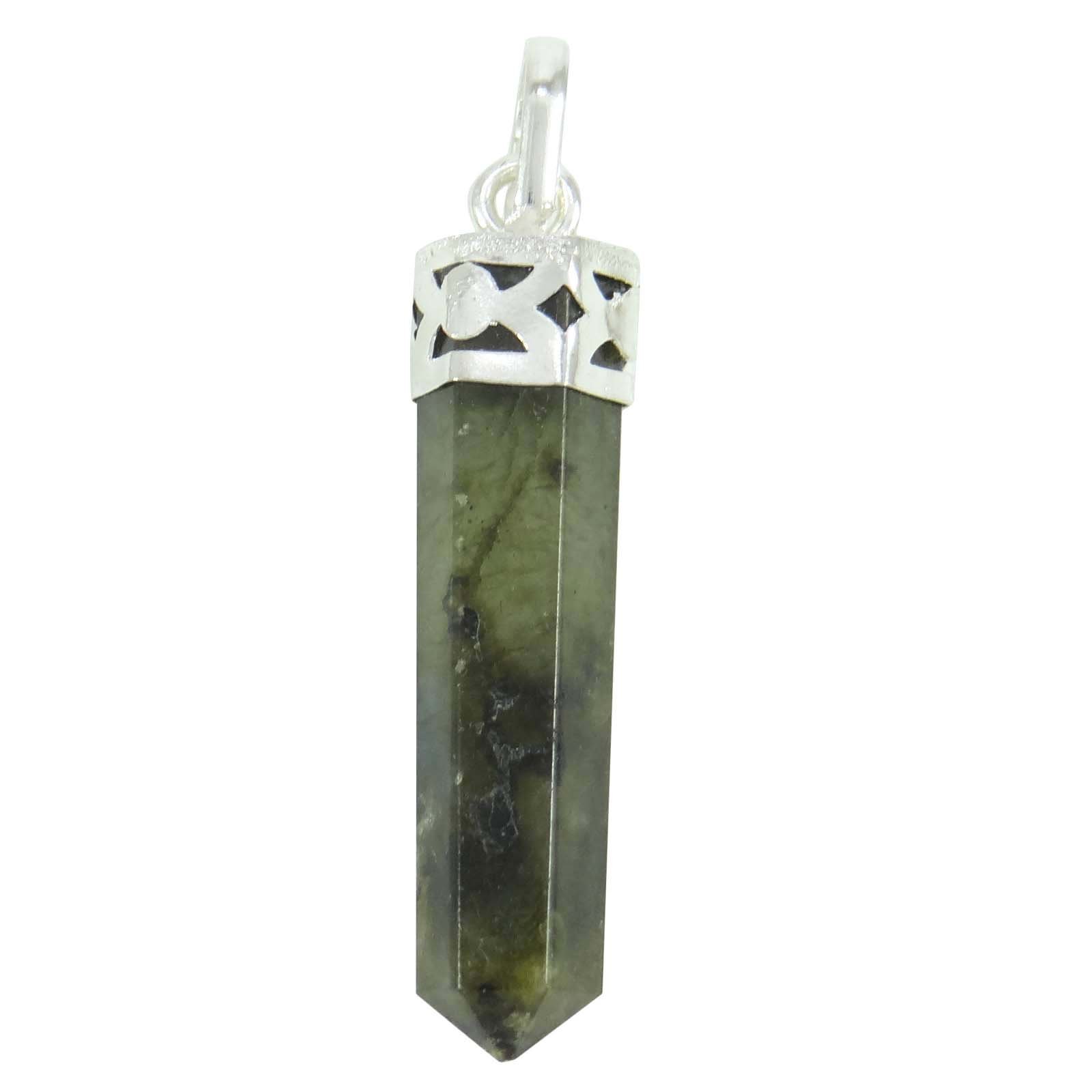 Harmonize Labradorite Stone Reiki Healing Stone Gemstone Spiritual 6 Sided Wand Pencil Pendant