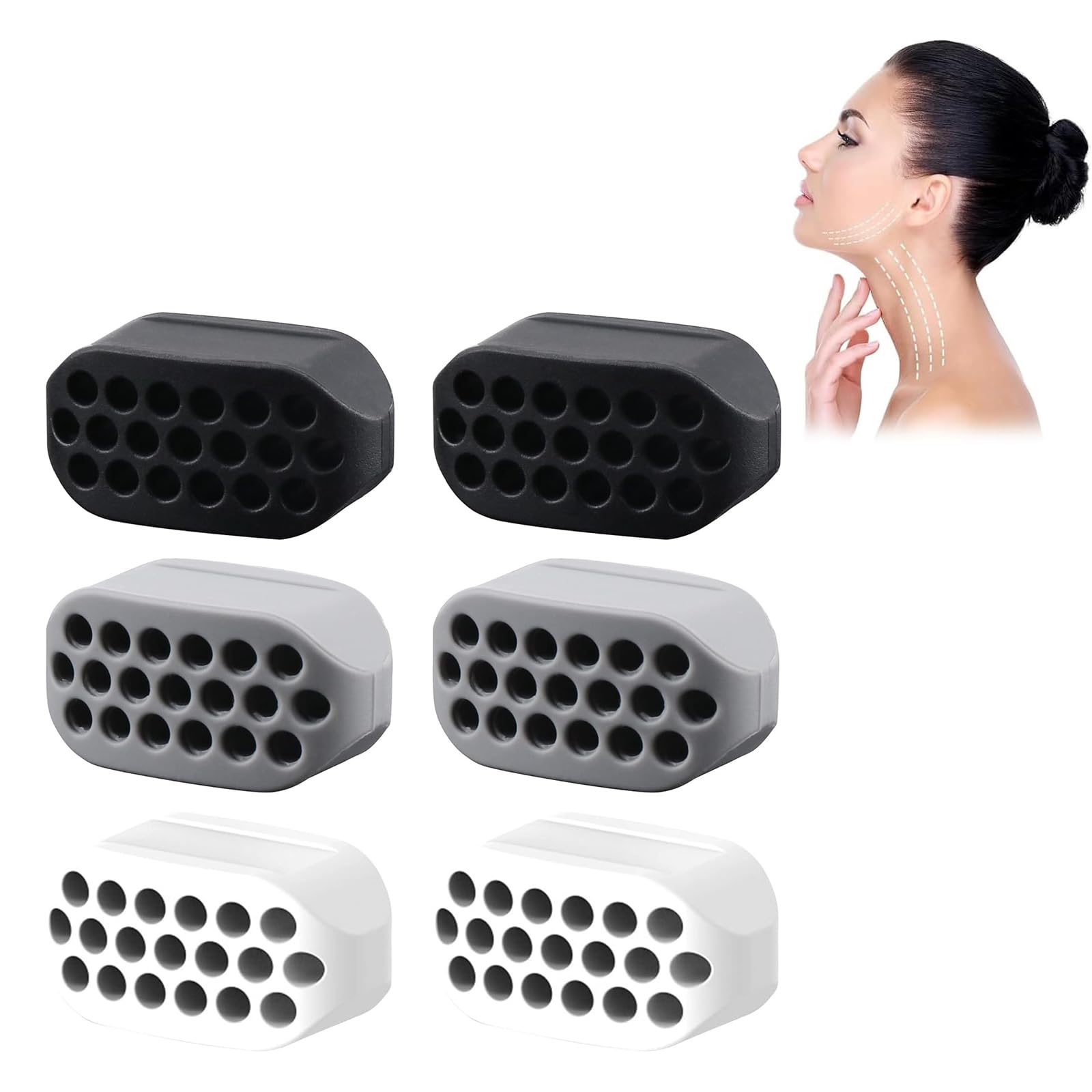 6 Pieces Jaw Exerciser, Masticator Jaw Trainer, Jaw to Strengthen and Tighten the Jaw Line and Neck, Jaw to Improve the Jaw Line