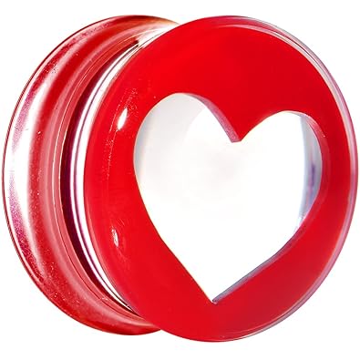 BodyCandy 20mm Transparente Rojo Acrílico Adorando Corazón ...
