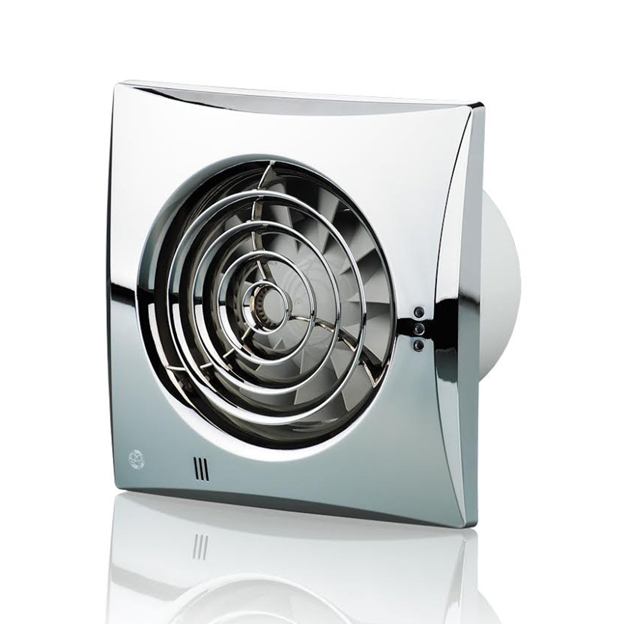 Blauberg UK Chrome Wall Mounted Bathroom Fan with Timer & Humidity Sensor, 100 mm