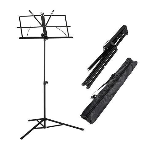 Yaheetech Notenständer Notenpult Notenstativ mit Tasche Höhe 45cm-125cm verstellbar Stativ