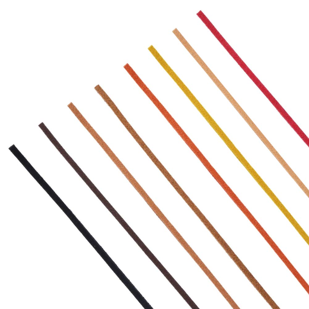 VGOODALL 8 Stücke 3 mm x 5 m Lederband, Wildleder Schnur Faden für Armband Halskette Perlen Schmuck DIY Handgefertigte Handwerk, 8 Farben