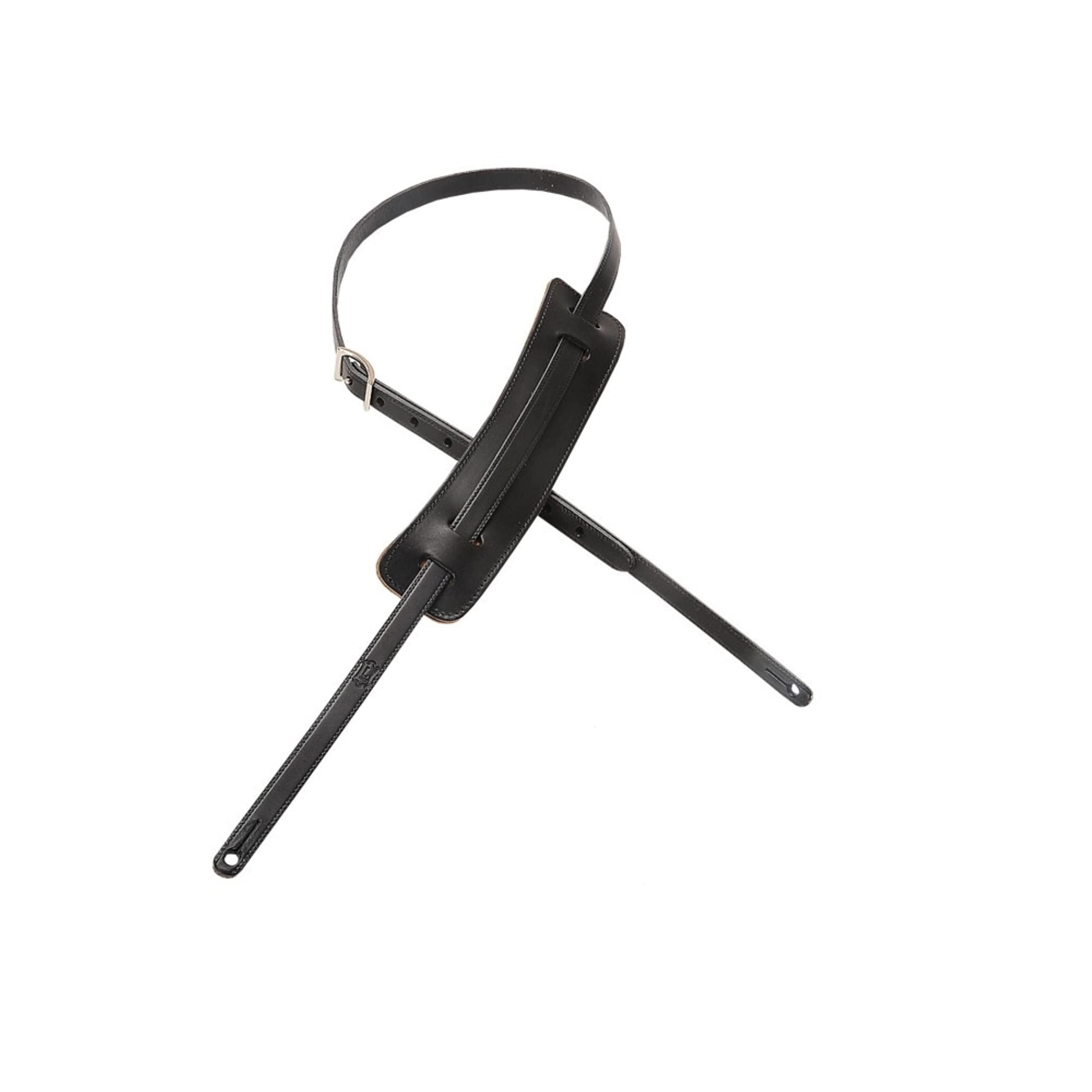 Levys Leathers M25-BLK 50s-Style Veg-Tan Leather Guitar Strap, Black