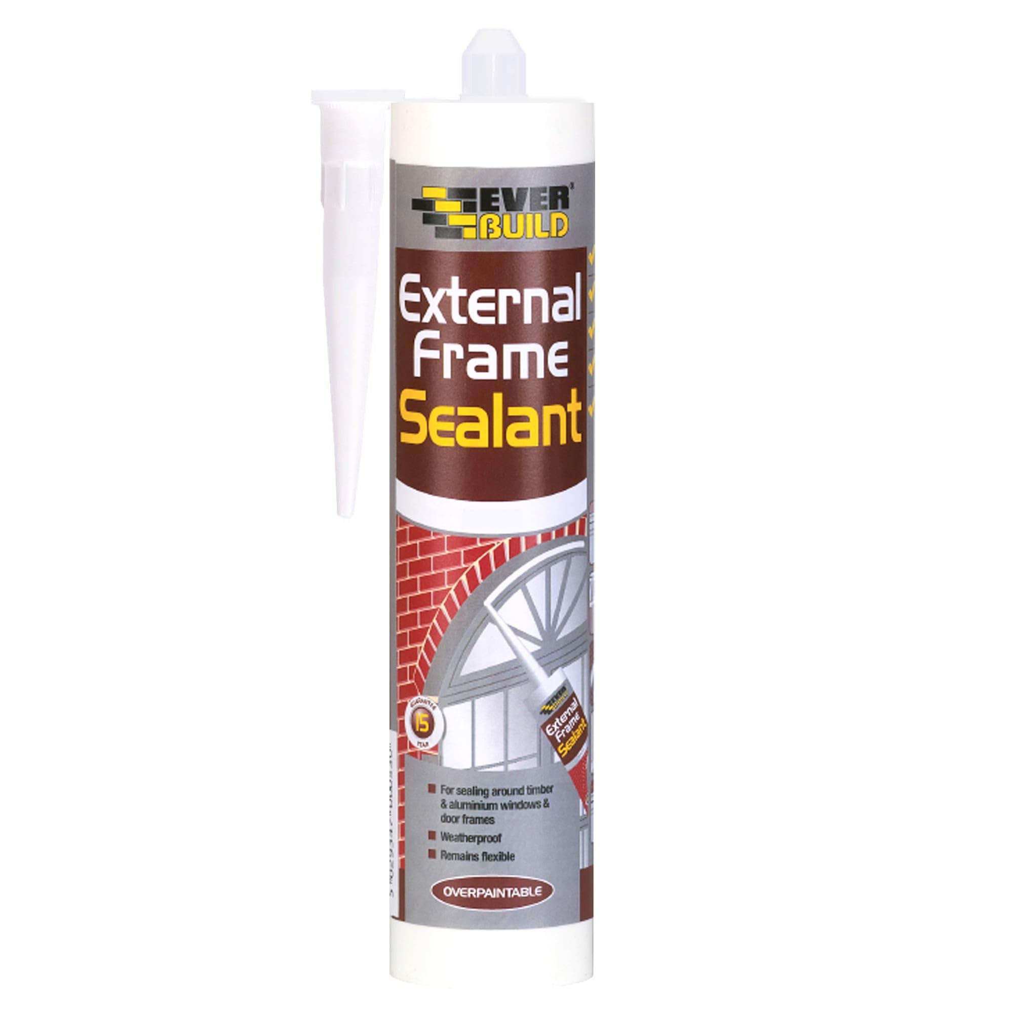 Everbuild External Frame Sealant – Interior And Exterior Use – Permanently Flexible – Mould-Resistant – Stone – 290ml