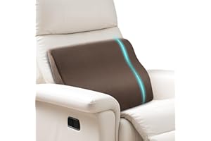 SofGlowly Lumbar Support Pillow for Recliner,Large Memory Foam Back Support Cushion for Sofa & Gaming Chair, Ergonomic Backrest Pillow Comfortable Couch Cushion with Machine Washable Cover,Coffee
