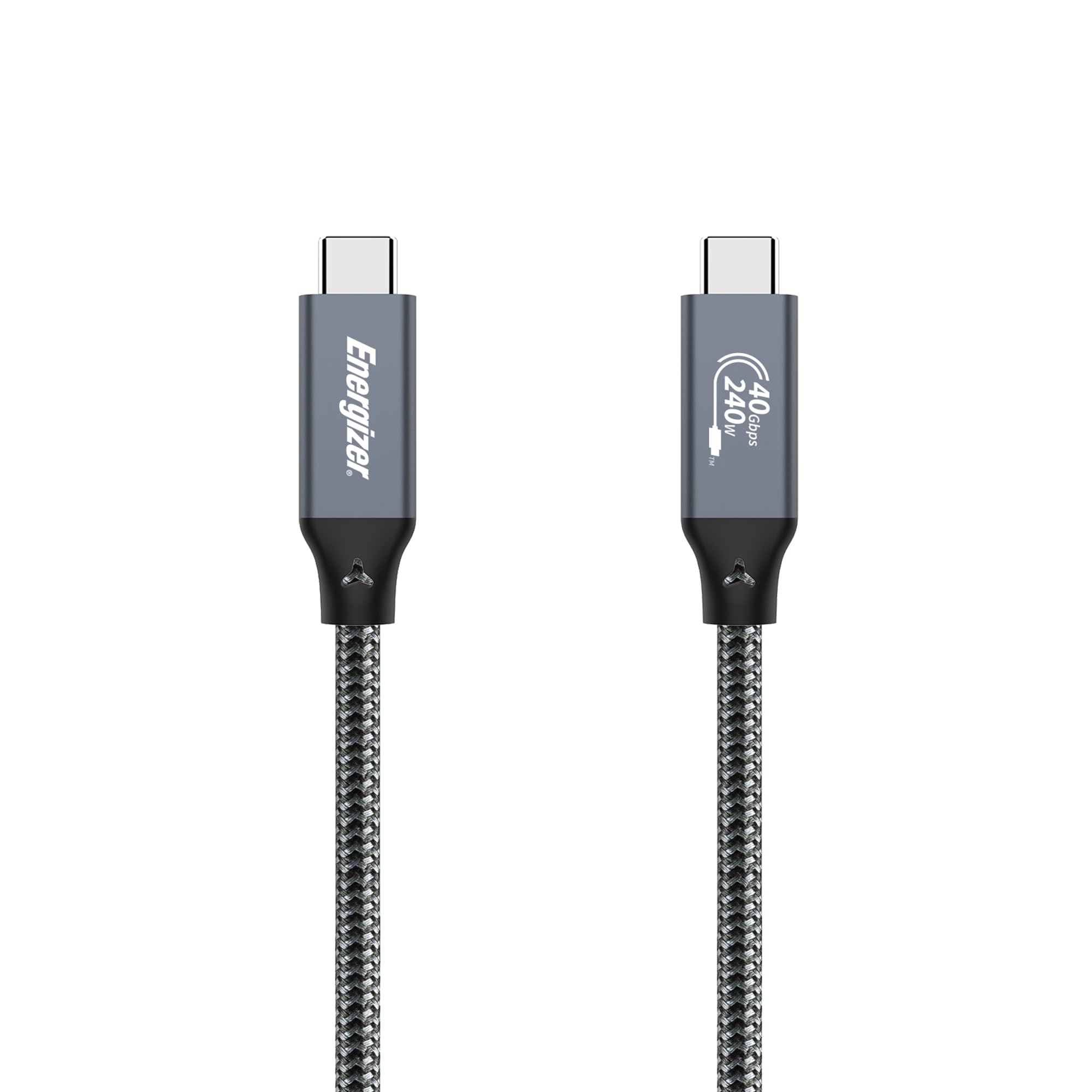 Energizer - USB-C to USB-C Cable - PD Fast Charge 60W - Type C Nylon Braided Compatible with iPhone 15 Plus Galaxy S23 Ultra Plus S22 (2M) - Black