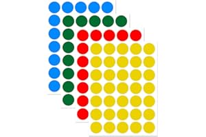 HUKONHEP 1400 Pack,1IN Round Colored Dot Stickers Labels - 4 Assorted Colors, for Office, School, Moving, Home(Red, Blue, Yellow, Green)