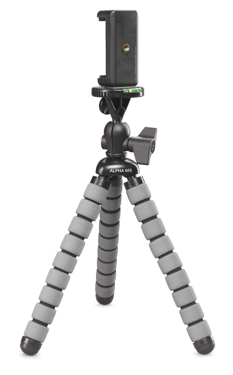 CULLMANN - 50067 - Alpha 655 flexible mini mobile tripod with smartphone holder, blue, load capacity 1.5 kg, 160g light weight
