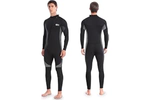 Wetsuits for Men, Mens Wetsuit Full Body Diving Suits, 3mm Neoprene Wet Suit for Men Long Sleeve Back/Front Zip Wetsuit for D