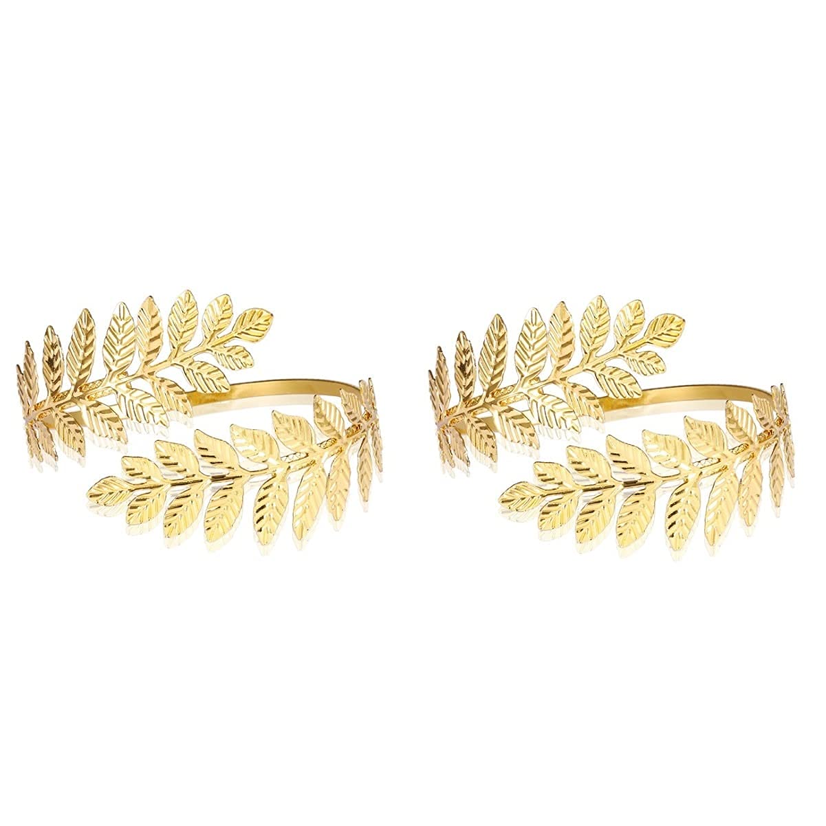 LEEMASING 1 Pair Fashion Swirl Leaf Upper Arm Band Bracelet Armlet Cuff Open Bangle Armband Fashion Simple Arm Bangle Adjustable