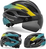 Victgoal Adults Bike Helmet with Detachable Goggle Visor and LED Rear Light view 2