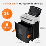 Bonsaii 120-Sheet Auto Feed Micro Cut Shredder C233-B Upgrade 23L 4 Wheels view 6
