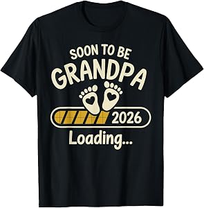 Promoted to Grandpa 2026 Grandparents Baby Announcement T-Shirt