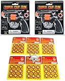 Toy Cap Gun: Set Of 2 Police Style 38 Super Cap 8-Shot Revolvers Bundle 8-shot Plastic Ring Capsules 8 Sheet 576 Unit Shot Included Deputy Sheriffs Badges