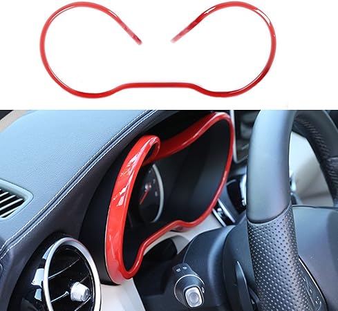 Amazon Mercedes Benz メルセデスベンツ Cクラス W5 15 16 ダッシュボード装飾フレーム メルセデス ベンツ アクセサリー おしゃれ Abs製 レッド インテリアパネル 車 バイク