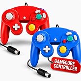 Hopevry 2 Pack Gamecube Controller | Wired Controller for Wii &amp; Gamecube | Red &amp; Blue Wii Classic GameCubes Controller
