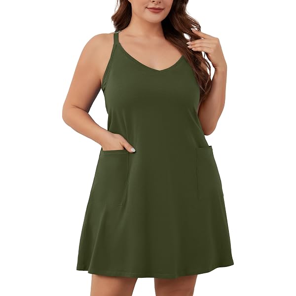 Amazon.com: COOTRY Women's Plus Size Tennis Dress Sleeveless Side Slit Golf Athletic  Dress Build in Shorts with Pockets Black 1XL : Clothing, Shoes & Jewelry