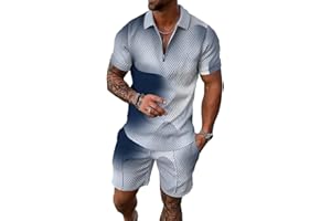 BIRW Men‘s Track Suits 2 Piece Summer Short Sets Outfits Fashion Polo Shirt Casual Short Sleeve and Shorts set